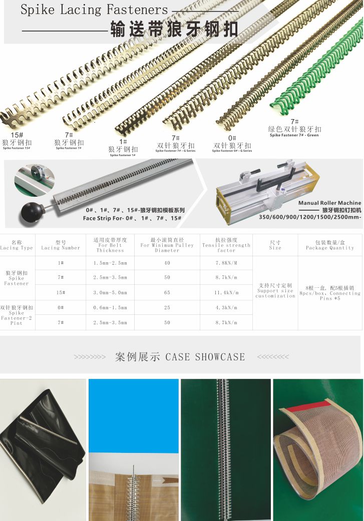 7# 輸送帶雙針交錯狼牙鋼扣基本參數(shù)